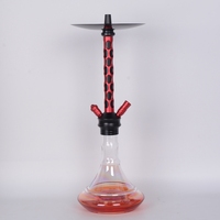 Ensemble de narguilé Shisha perforé multicolore au design unique Tige moderne en alliage d'aluminium avec base en verre technique givré