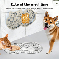 Tapis à lécher pour chiens et chats en acier inoxydable – Distributeur lent de nourriture pour animaux de compagnie pour la cage – Réduit l'ennui et l'anxiété – Tapis à lécher pour chats