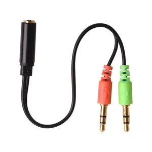 3.5Mm Female Ke 2 Male Y Kabel Audio Splitter Aux Kabel Adaptor Ekstensi Headphone untuk Headset Komputer PC