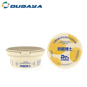 Manufacturer round disposable food packaging plastic butter cheese container tub box tamper evident