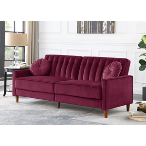 Hiện Đại Tufted Nút Vải Gấp <span class=keywords><strong>Sofa</strong></span> Giường Với 2 Gối Cho Phòng Khách Đồ Nội Thất 3 Chỗ Ngồi Chức Năng <span class=keywords><strong>Sofa</strong></span> Bộ - Product Image 5
