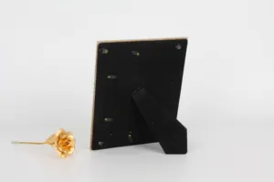 Moldura para fotos com suporte de mesa de vidro dourado 5X7