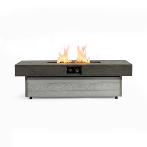 50000BTU Outdoor and Indoor Metal Gas <strong>Fire</strong> <strong>Pit</strong> Two Adjustable Heights <strong>Table</strong> Rectangle Propane <strong>Fire</strong> <strong>Pit</strong> Garden Parties - Product Image 3