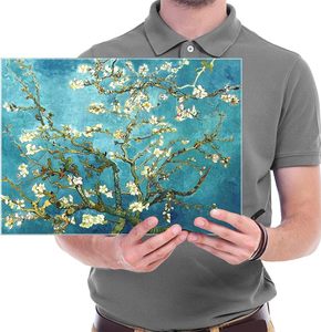 Wieco arte fiori di mandorla moderna incorniciata floreale Giclee stampe su tela Van Gogh famosi dipinti ad olio riproduzione pronto appendere floreale - Product Image 6