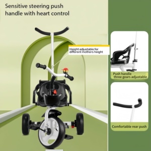 Triciclo para Niños JXB a Precio de Fábrica al Por Mayor, Bicicleta Doble para Bebés, Cochecito Gemelar, Carriola para Bebé - Product Image 5