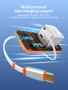 <span class=keywords><strong>Chargeur</strong></span> <span class=keywords><strong>rapide</strong></span> tout-en-un LDNIO Q10 <span class=keywords><strong>65W</strong></span> GaN avec câble rétractable de 80 cm, multi-ports pour téléphones, ordinateurs portables, tablettes, <span class=keywords><strong>chargeur</strong></span> <span class=keywords><strong>rapide</strong></span> de voyage - Product Image 4