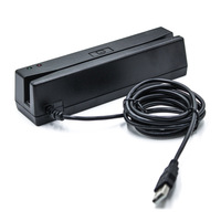 Lecteur magnétique ABS MSRR606 USB à communication en gros, lecteur/écrivain magnétique Hico pour carte magnétique, puce IC, NFC, RFID