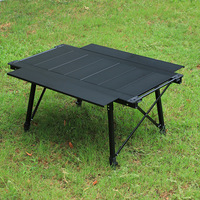 Table pliante IGT pour l'extérieur, portable, pour camping, pique-nique, barbecue, en alliage d'aluminium, réglable, rectangulaire, type « egg roll »
