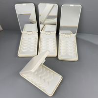 Boîte à cils vide avec logo personnalisé fait à la main 5 paires de kit de cils LED avec lumière LED mallette de rangement emballage de cils miroir vendeur en gros