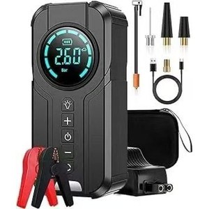 เครื่องช่วยสตาร์ทรถยนต์ 12V 2000A พร้อมหน้าจอดิจิตอล แบตเตอรี่สำรองแบบพกพาสำหรับรถยนต์และรถบรรทุก - Product Image 1