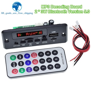 TZT <span class=keywords><strong>Bluetooth</strong></span> 5,0 REPRODUCTOR DE MP3 placa decodificadora 5V-32V 6W amplificador coche FM Radio módulo soporte FM TF USB AUX grabadoras - Product Image 3