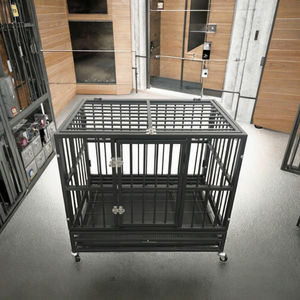 Gabbia per Cani XL Pieghevole Traspirante in Acciaio Inossidabile con Vassoio per Toilette - Product Image 3