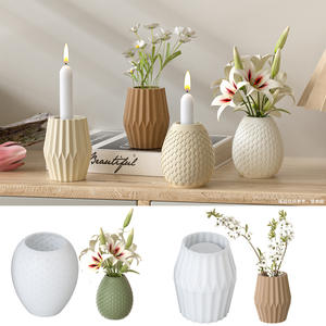 Escala geométrica & Stripe Pattern Silicone Vaso Mold para Resina, Gesso, Cerâmica Artesanato Fazendo - Product Image 1