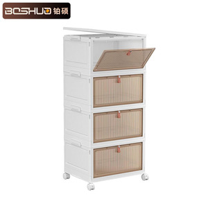 Contenedores de Almacenamiento Apilables de Plástico PP+PET con Tapa, Capacidad de 32QT, Diseño Plegable, Organizador Multifuncional para Ropa - Product Image 1