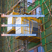 Elevador de Construcción de Doble Jaula de Alta Capacidad HUGECRANE, 2x2000kg, Alta Calidad, 250m-650m Máx., 1 Año de Garantía
