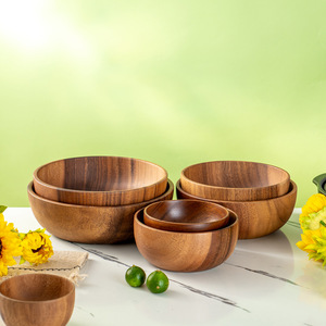 Japanese Acacia Wooden Bowl Thickened Wooden <b>Box</b> Household Large Soup <b>Box</b> Hotel <b>Noodles</b> <b>Box</b> Wholesale - Product Image 5