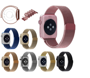 Boucle milanaise 2021 nouveau Design bracelet de montre pour <span class=keywords><strong>T500</strong></span> <span class=keywords><strong>T500</strong></span> + <span class=keywords><strong>PLUS</strong></span> W26 X7 T900 montre 44mm 40mm Bracelet Bracelet Bracelet magnétique en métal - Product Image 2