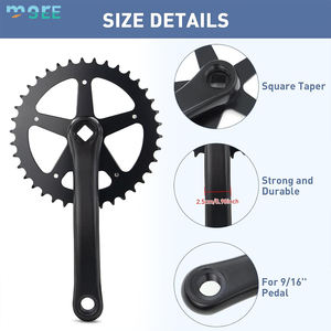 SeeMore Selección personalizable 36T-44T <span class=keywords><strong>Bielas</strong></span> cónicas cuadradas 165mm-170mm <span class=keywords><strong>Bielas</strong></span> de bicicleta para <span class=keywords><strong>MTB</strong></span> y bicicletas de carretera Uso de rueda de cadena - Product Image 6