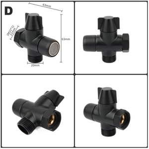 Adaptador de brazo de ducha de latón G1/2" negro, válvula desviadora para grifo de baño y cocina, accesorios adaptadores - Product Image 3