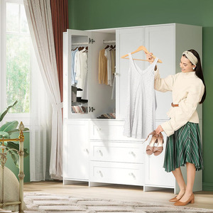 Grande armoire de rangement en bois avec tiroirs, design détachable à 5 niveaux, meuble de rangement moderne pour salle de bain, pour le rangement des vêtements - Product Image 2