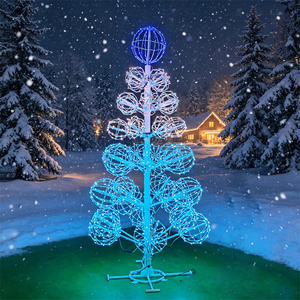 Sculpture lumineuse 3D extérieure en forme de boule de <span class=keywords><strong>Noël</strong></span> ou de cône d'arbre, motif commercial pour l'<span class=keywords><strong>illumination</strong></span> hivernale de pays des merveilles - Product Image 1