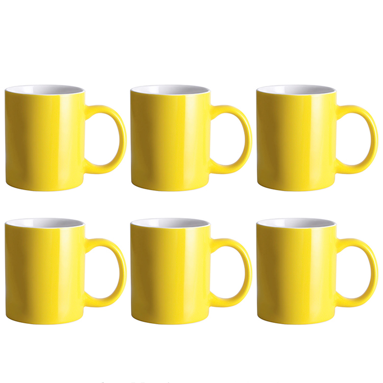 Ensemble de 6 tasses jaunes