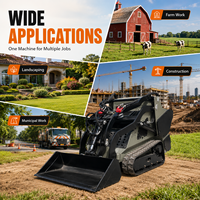 Chargeuse compacte pivotante flexible LOGWAY avec moteur Kubota 14KW, commande pilote standard pour travaux en verger
