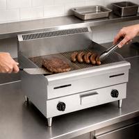 Grilles à gaz commerciales pour restaurants, plaques de cuisson en acier inoxydable, équipement de grillade pour restaurants