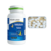Comprimés de mélatonine personnalisés OEM pour adultes, 45 g par flacon, faibles en glucides/gras, 90 unités pour un sommeil amélioré et un sommeil profond chaque nuit