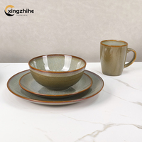 Service de table en céramique - Vaisselle pour steak de cuisine occidentale, compatible lave-vaisselle et four, écologique, luxe léger, ensemble pour la maison et les fêtes