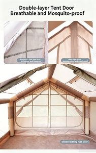 Tenda Gonfiabile 7,5mq con Struttura ad Aria, Tessuto Oxford Impermeabile, Montaggio Rapido, Ampio Spazio per <span class=keywords><strong>Campeggio</strong></span> Familiare e Glamping - Product Image 3