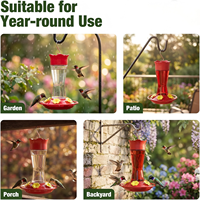 Comedero de Vidrio para Colibríes de 10 oz, a Prueba de Fugas, Ecológico y Ligero para Colgar en Exteriores