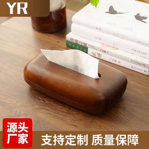 Caja de pañuelos de madera de nogal con diseño de guijarro, almacenamiento minimalista para escritorio, multiusos, conveniente para uso en hoteles y restaurantes - Product Image 5