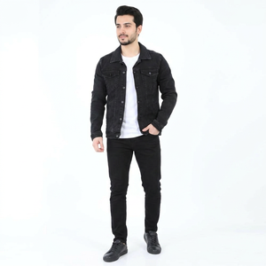 Chaqueta Vaquera para Hombre, Cuello Alto, Cortavientos, Estilo Vintage con Capucha, Diseños Otoñales, Alta Calidad, Transpirable, 100% Algodón - Product Image 1