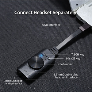USB <span class=keywords><strong>a</strong></span> 3,5mm adaptador de auriculares 3-en-<span class=keywords><strong>1</strong></span> USB <span class=keywords><strong>a</strong></span> interfaz de Audio tarjeta de sonido Usb 7,<span class=keywords><strong>1</strong></span> sonido tarjetas - Product Image 5