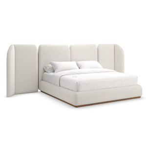 Lit king-size HEC Custom Midcentury Luxury, capitonné, avec structure en acier inoxydable et bois de teck, pour hôtels haut de gamme - Product Image 6