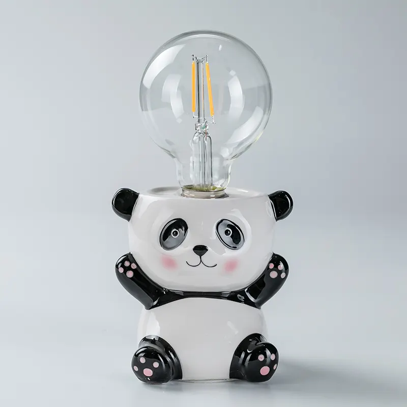 モダンセラミック製品パンダ型電球付きパーティーデコレーションホームデコレーション