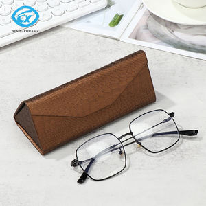 กล่องใส่แว่นตาพับได้ทรงสามเหลี่ยม ทำมือ หนังเทียมลายจระเข้ รุ่น XingChuang S045 ยอดนิยม ทันสมัย พกพาสะดวก ขนาด 7-7.9 นิ้ว - Product Image 4