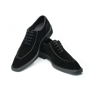 Chaussures oxford formelles à lacets en cuir à bout pointu pour hommes 2025 nouveau style en daim - Product Image 3