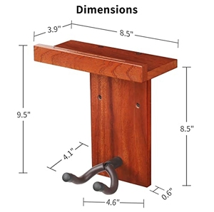 Support mural pour guitare avec étagère en <span class=keywords><strong>bois</strong></span>, crochet pour guitare, <span class=keywords><strong>basse</strong></span>, ukulélé - Product Image 2