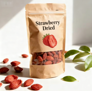 Sachet Doypack Personnalisé Refermable et Compostable en Papier Kraft avec Fenêtre pour Fruits Séchés - Product Image 4