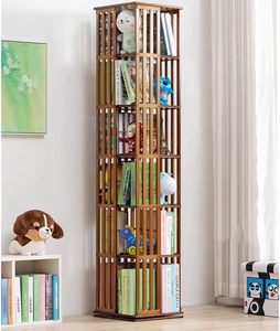 Combohome kệ sách sang trọng hiện đại giá sách bằng tre tròn giá sách đồ nội thất giá sách xoay 360 độ trưng bày - Product Image 5