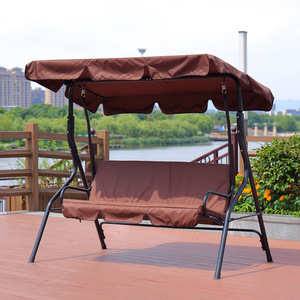 Venta al por mayor de 3 asientos al aire libre patio columpio para <span class=keywords><strong>adultos</strong></span> columpio exterior con dosel ajustable adecuado para el patio trasero jardín Patio - Product Image 1
