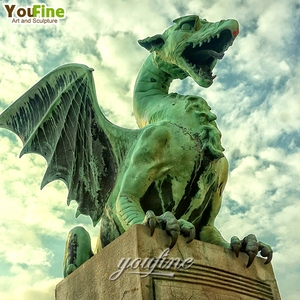 Statue de méditation <span class=keywords><strong>du</strong></span> <span class=keywords><strong>Dragon</strong></span> en Bronze et cuivre, taille réelle, décoration de jardin extérieur de haute qualité - Product Image 4