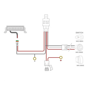 Harness Kabel Saklar Lampu Kerja LED Kendaraan 12V 40A 3M Satu-ke-Satu Lampu Kabut Tembaga Isolasi PVC Otomotif - Product Image 5