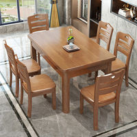 Meubles de salle à manger pour la maison, l'hôtel et le restaurant, table et chaises rectangulaires en bois massif pour 2, 4, 6 ou 8 personnes