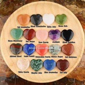 15mm venta al por mayor cristales curativos mixtos corazón cabujón piedras preciosas sueltas para la fabricación de joyas colgantes personalizados anillos pendientes - Product Image 2