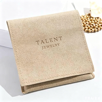 Pochette de voyage en microfibre suédée personnalisée avec logo pour bijoux, étui à rabat en microfibre pour l'affichage des bagues, colliers et boucles d'oreilles – Vente en gros