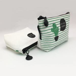 Sacs à cosmétiques à fermeture éclair en coton personnalisé mignon Mini maquillage pièces pochette - Product Image 2