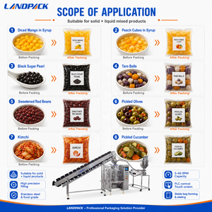 Machine d'emballage pour salade <span class=keywords><strong>de</strong></span> pousses d'ail, crevettes, légumes surgelés, fruits et sirop - Product Image 3